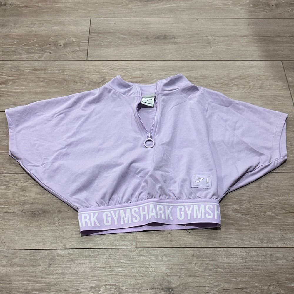 Gymshark Light Purple Zip-Up Cropped Top